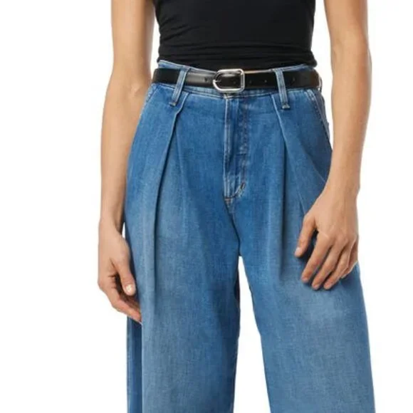 NEW JOE'S The Pleated Denim Trousers Medium Wash for women 764mn - Picture 2 of 10